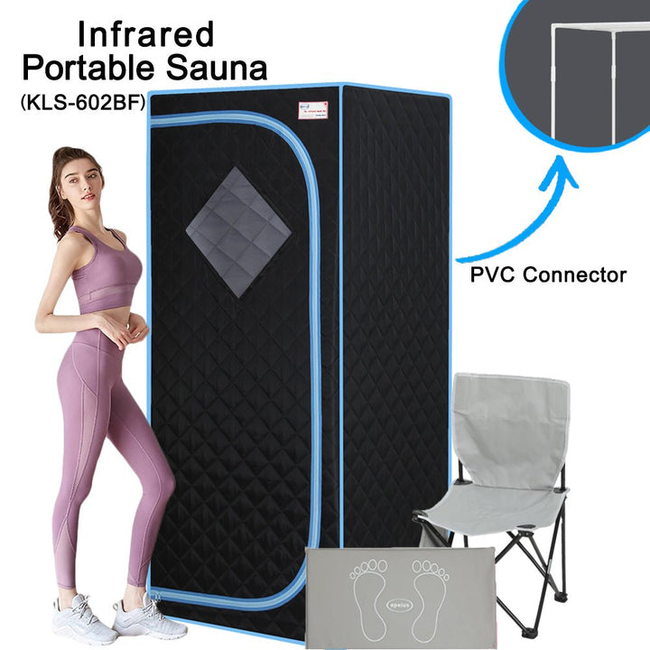 Portable Full Size Black Infrared Sauna tent–Personal Home Spa, with Infrared Panels, Heating Foot Pad,Controller, Foldable Chair ,Reading light.Easy to Install.Fast heating, with FCC Certification.DTYStore
