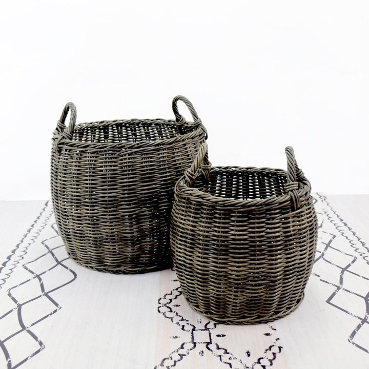 Set of 2 CATLEZA 13-inch and 16.5-inch Wicker Baskets - DTYStore