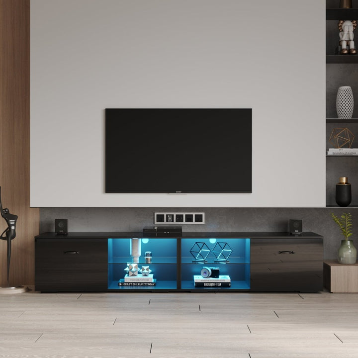 TV Stand TV cabinet with color-changing LED light for living roomDTYStore