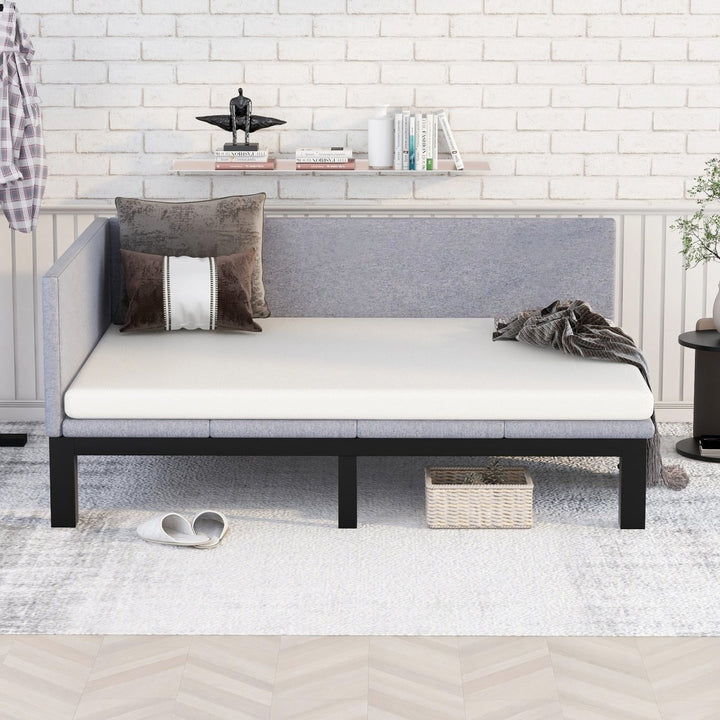 Upholstered Daybed/Sofa Bed Frame Full Size Linen-GrayDTYStore