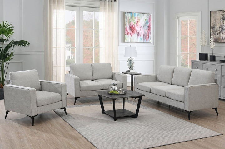 [VIDEO provided] [New]Modern 3-Piece Sofa Sets with Sturdy Metal Legs,Chenille Upholstered Couches Sets Including 3-Seat Sofa, Loveseat and Single Chair for Living Room Furniture Set (1+2+3 Seat)DTYStore